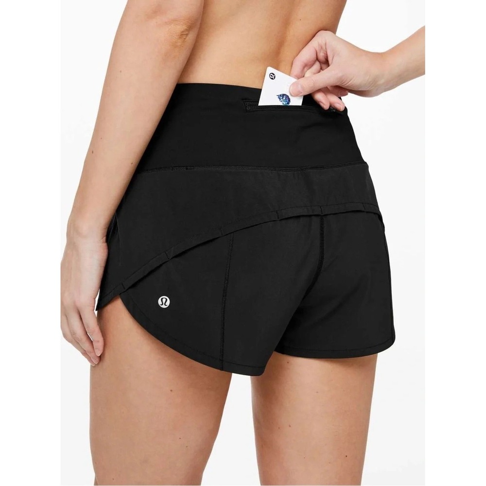 Lululemon Speed Up High-Rise Lined Shorts Black Running Athletic Workout Womens